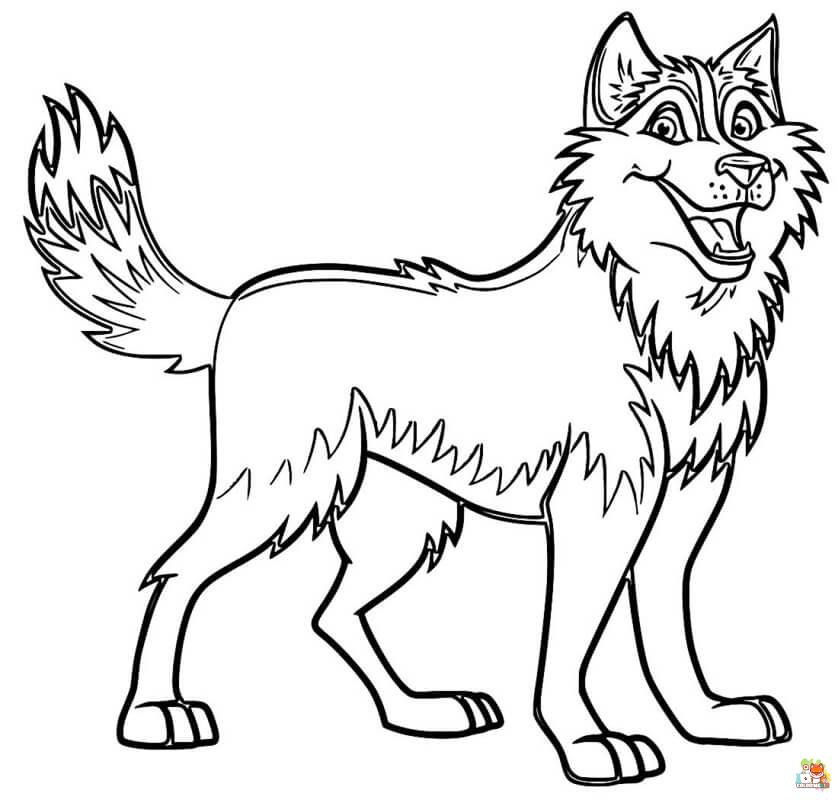 Standing Siberian Husky Coloring Pages 3
