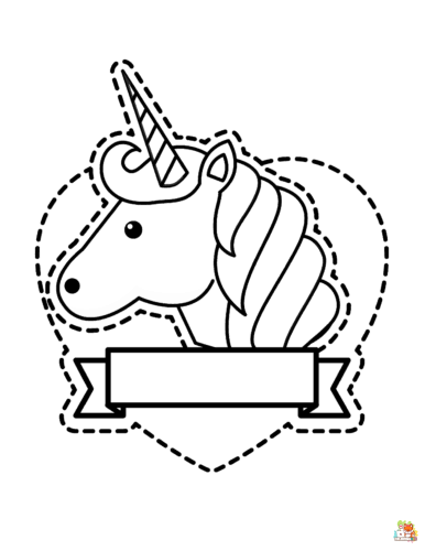 Sticker Unicorn Coloring Pages 3
