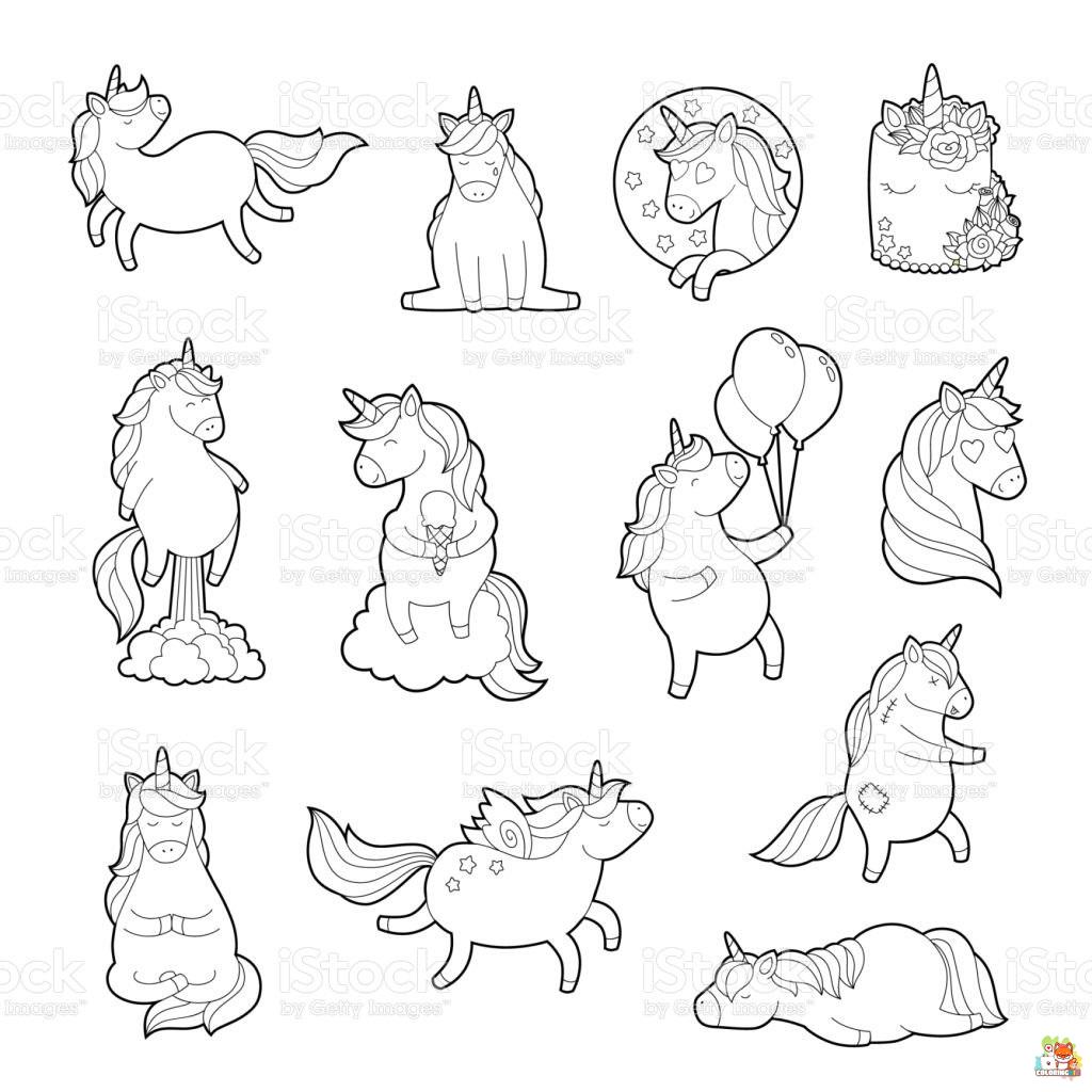 Sticker Unicorn Coloring Pages 4