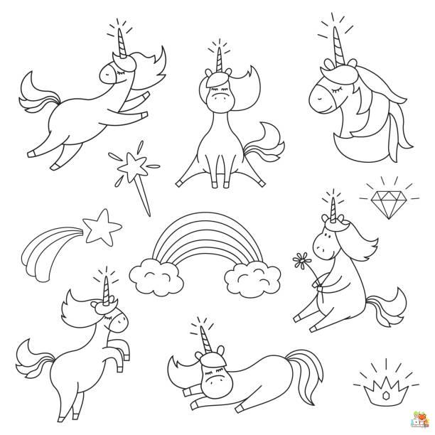 Sticker Unicorn Coloring Pages 5