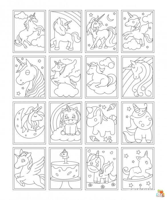 Sticker Unicorn Coloring Pages 7