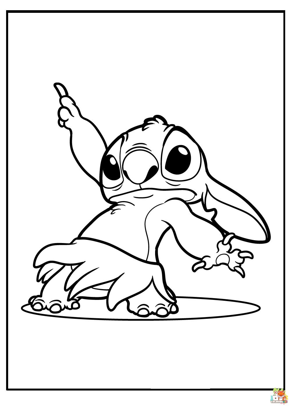 Stitch on the Beach Coloring Pages 13