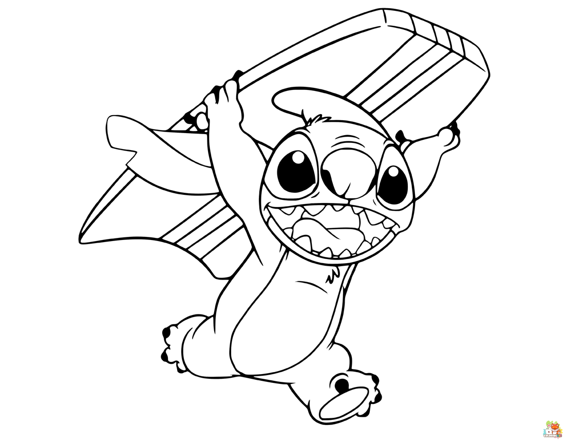 Stitch on the Beach Coloring Pages 5