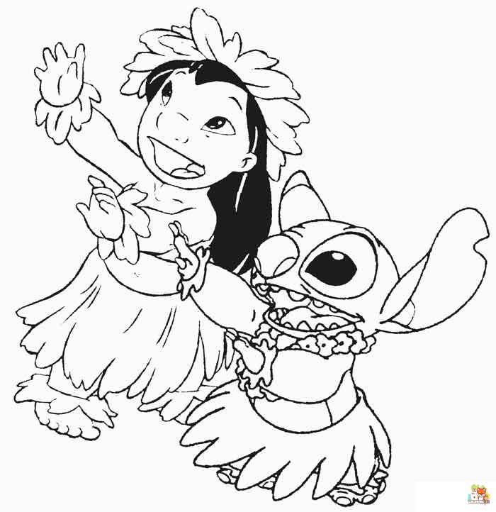 Stitch on the Beach Coloring Pages 7