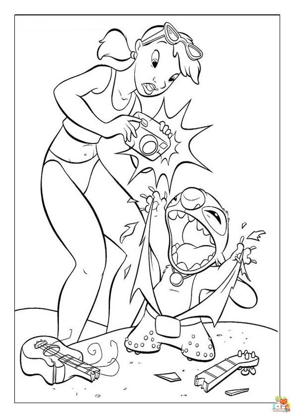 Stitch on the Beach Coloring Pages 8