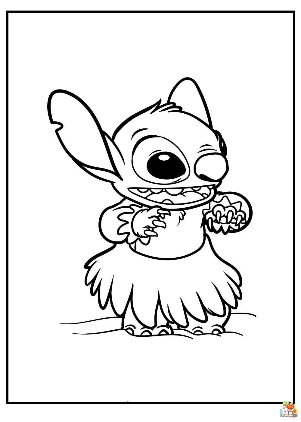 Stitch on the Beach Coloring Pages 9