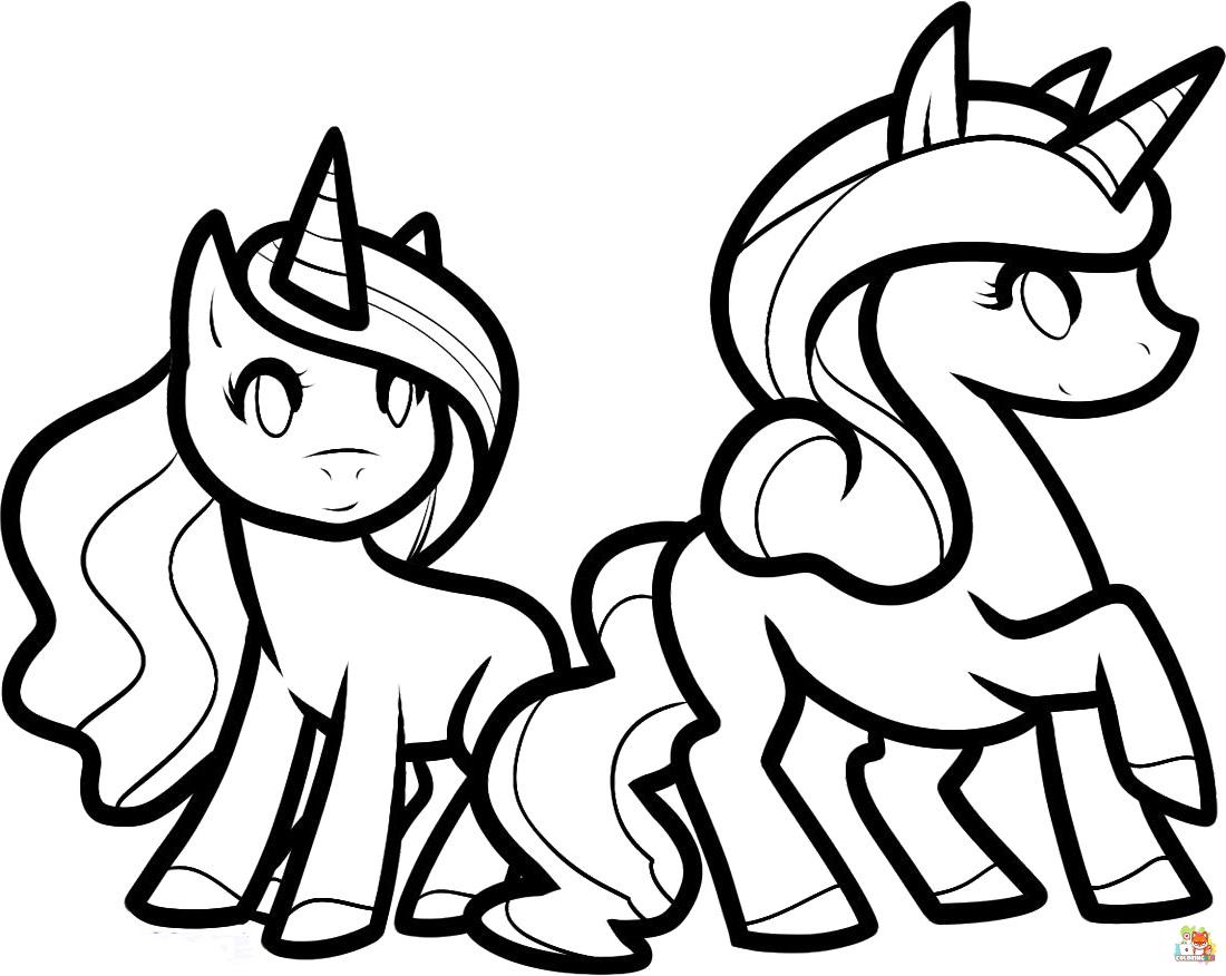 Twins Unicorn Coloring Pages 2