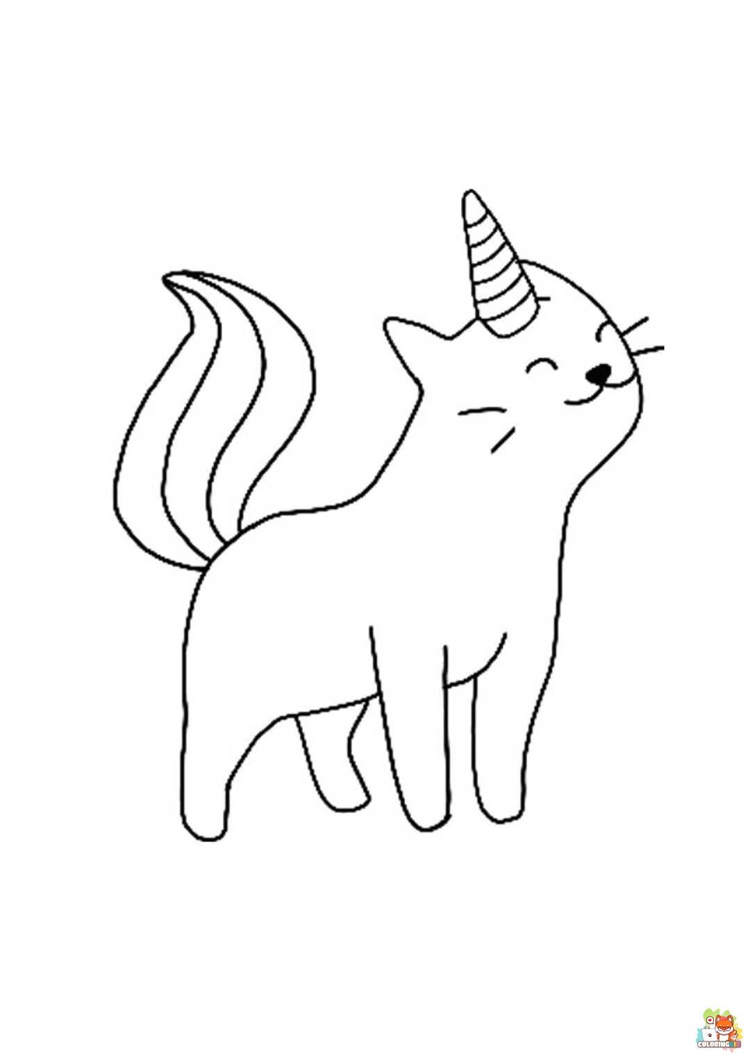 Unicorn Cat Coloring Pages 10