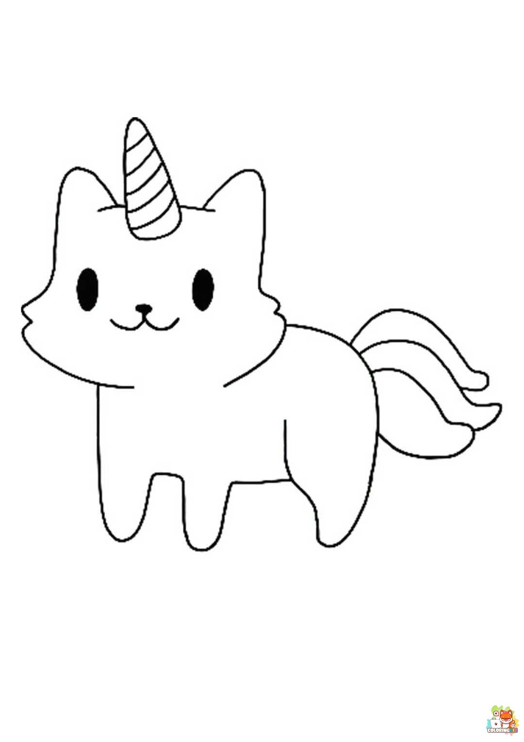 Unicorn Cat Coloring Pages 11