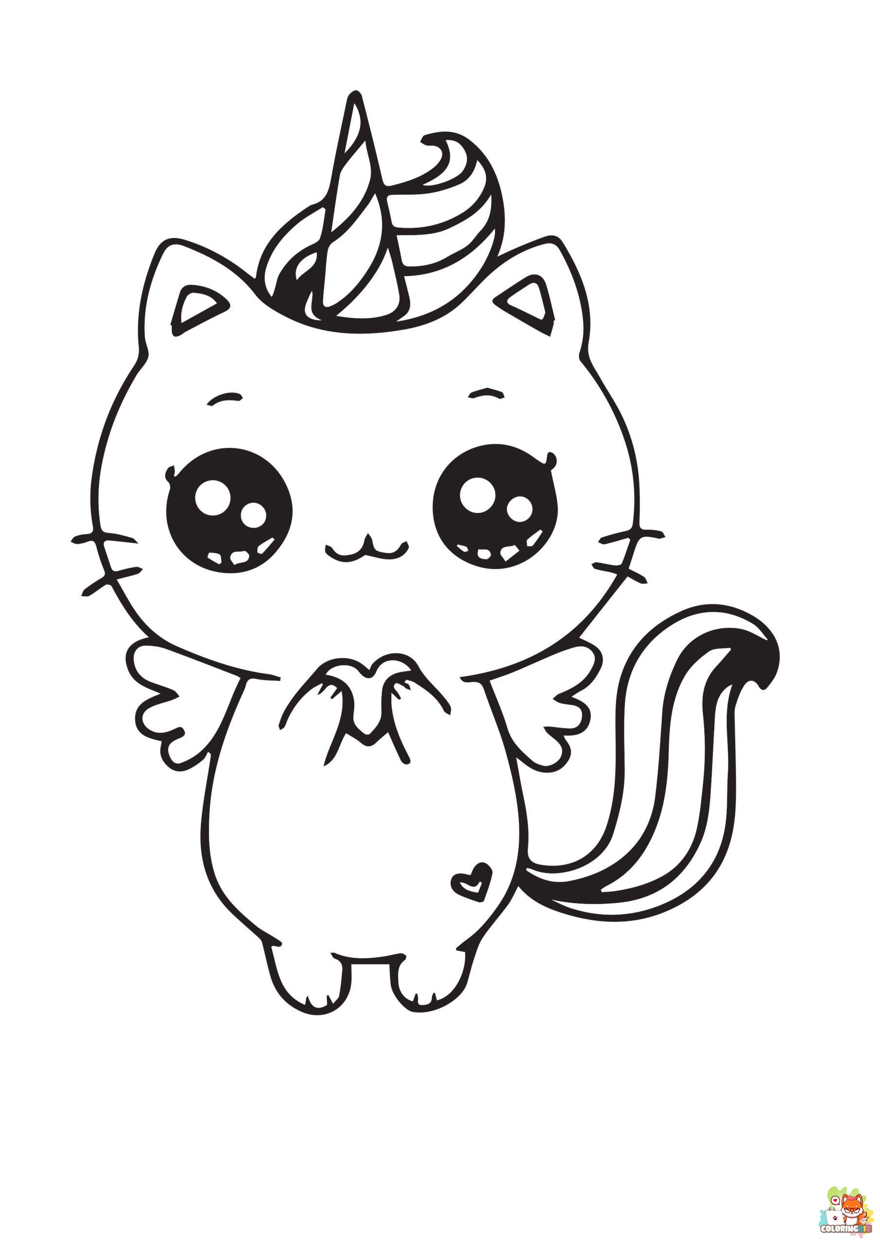 Unicorn Cat Coloring Pages 5