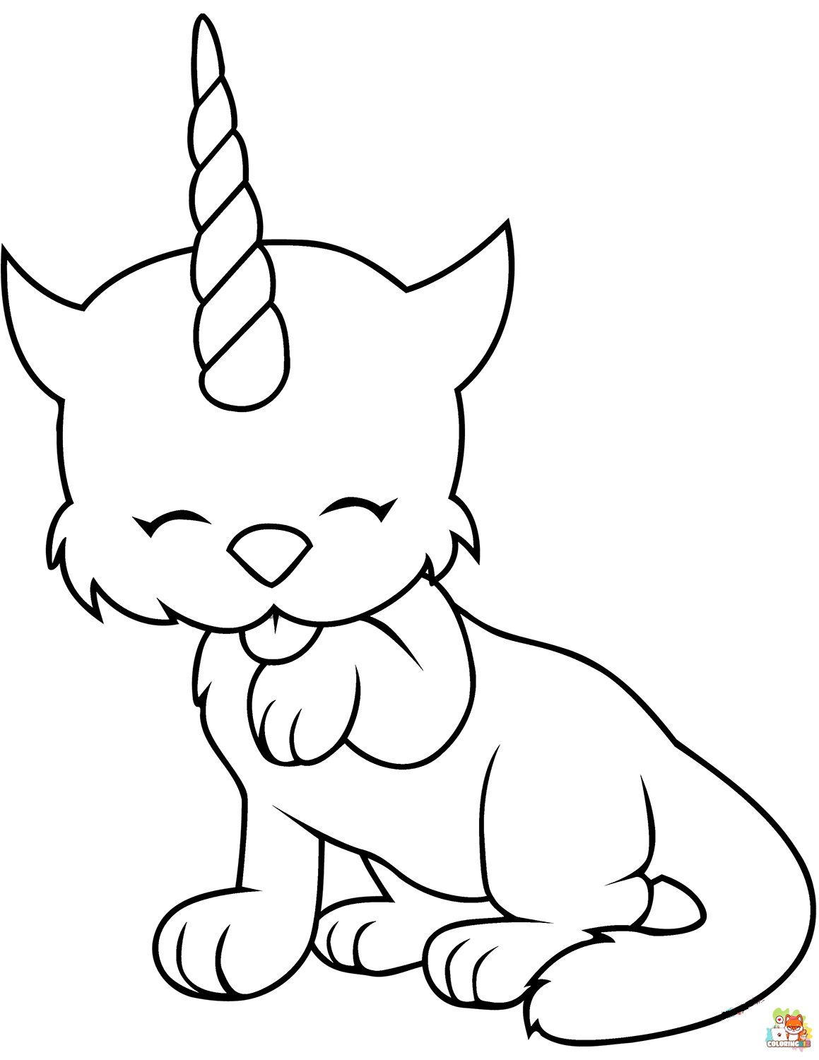 Unicorn Cat Coloring Pages 5