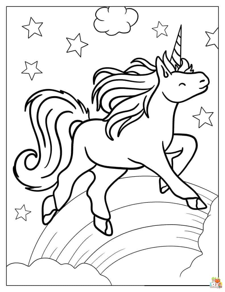 Unicorn Jumping Coloring Pages 10