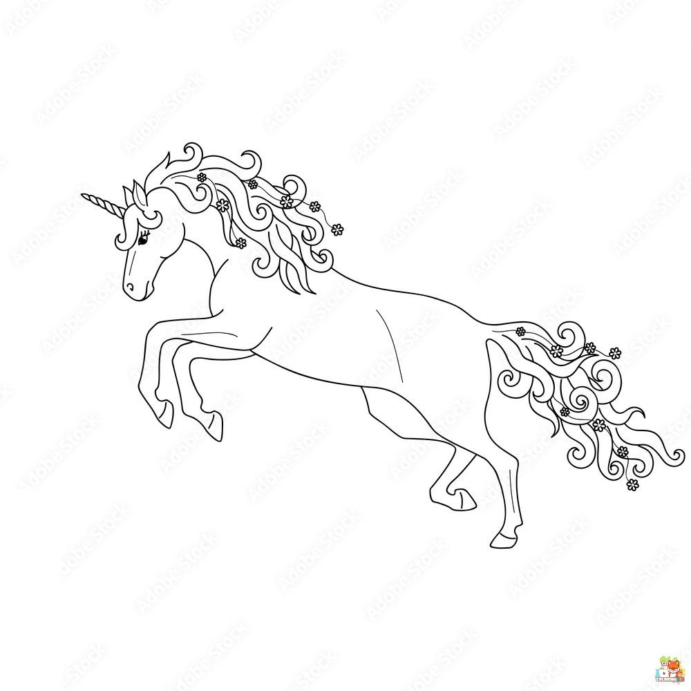 Unicorn Jumping Coloring Pages 2