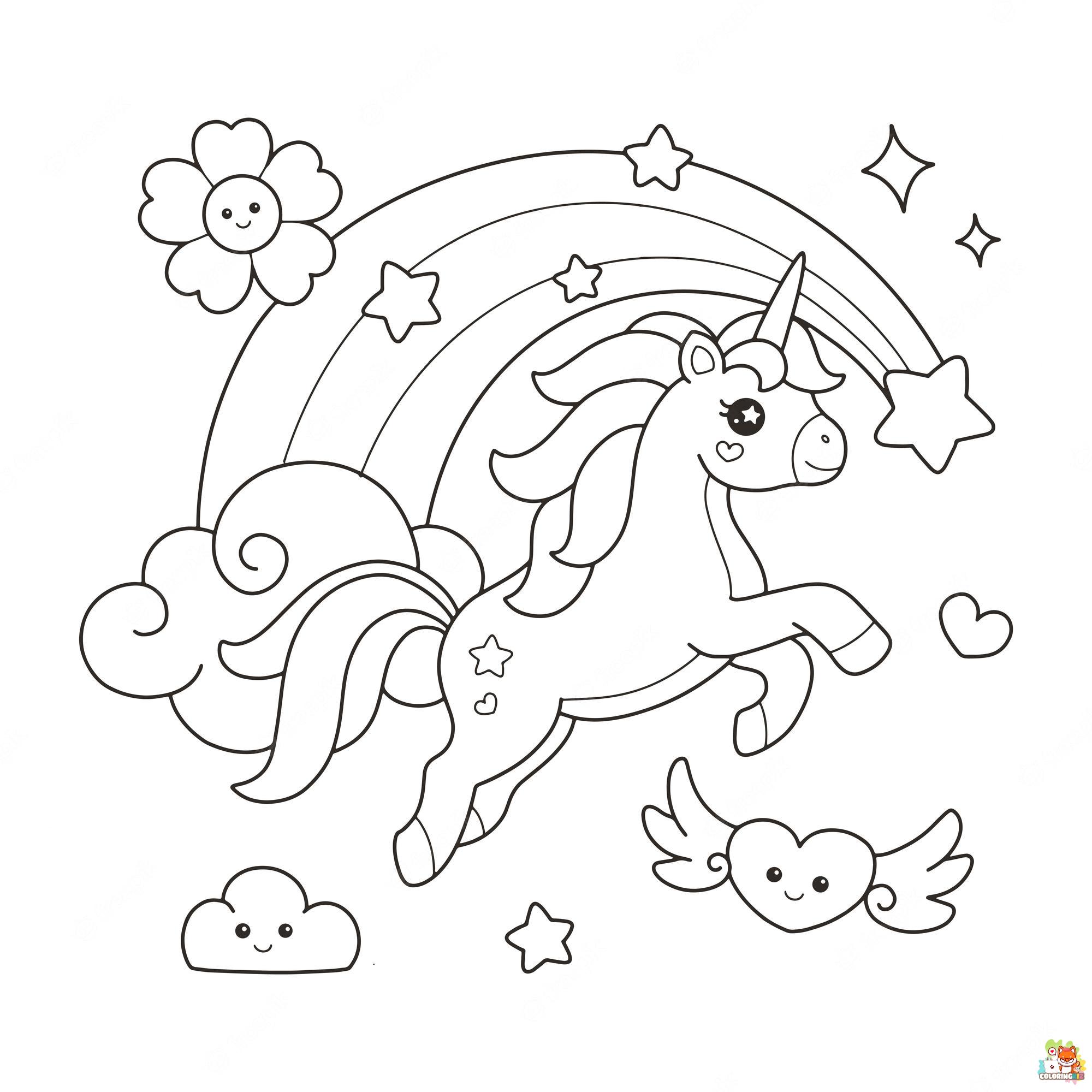 Unicorn Jumping Coloring Pages 4