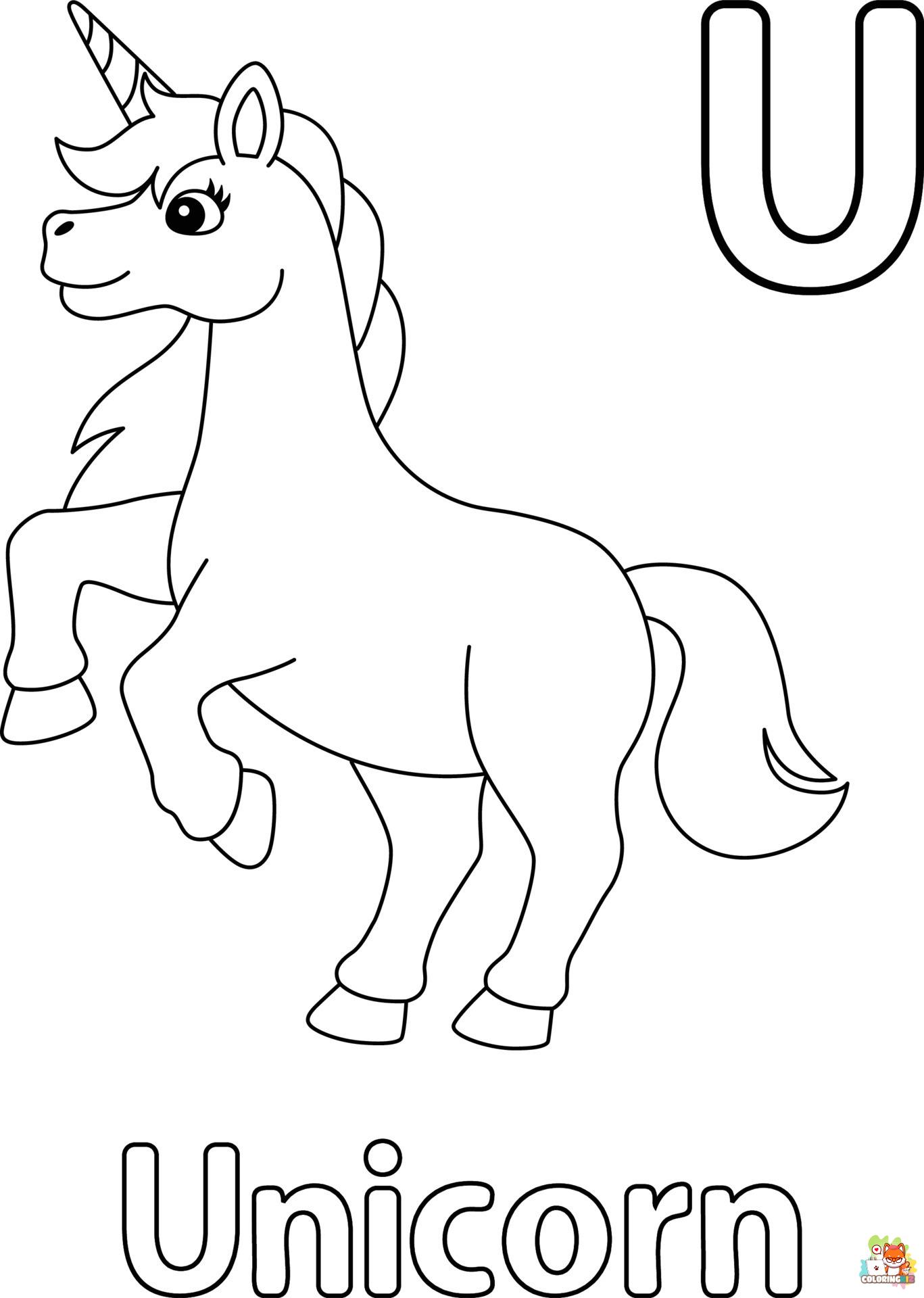 Unicorn Jumping Coloring Pages 5