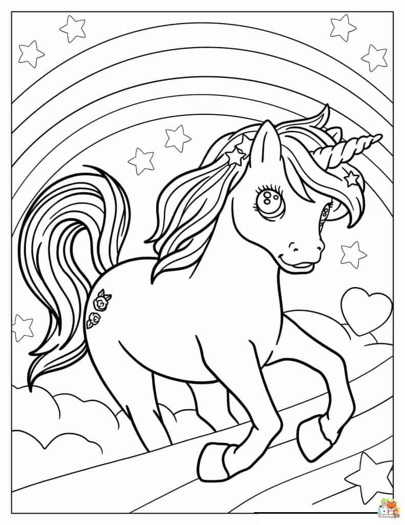 Unicorn Jumping Coloring Pages 9