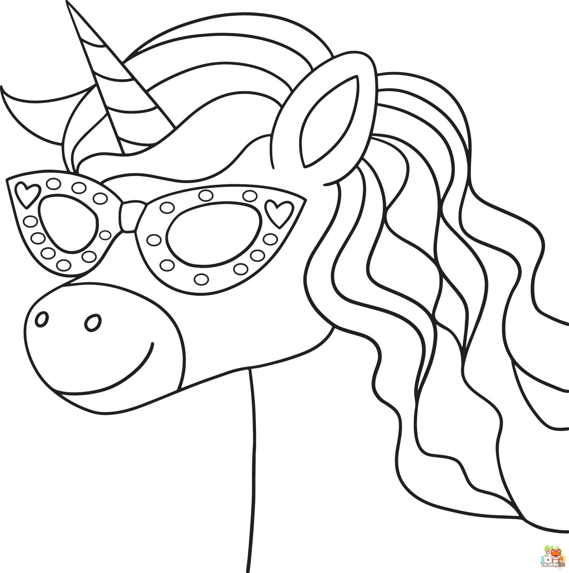 Unicorn Mask Coloring Pages 7