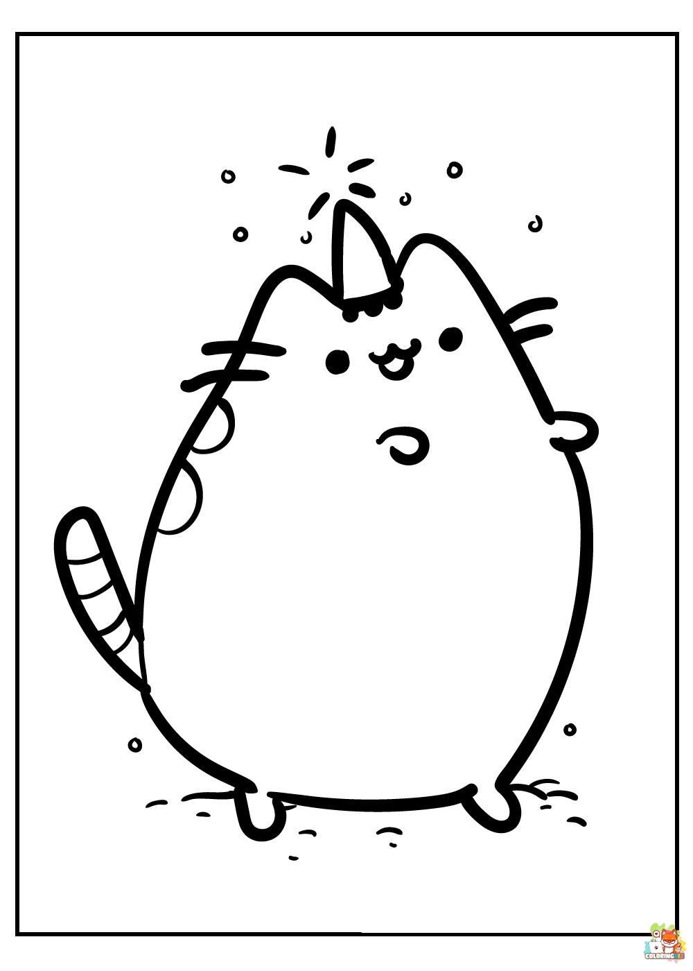 Unicorn Pusheen Coloring Pages 11