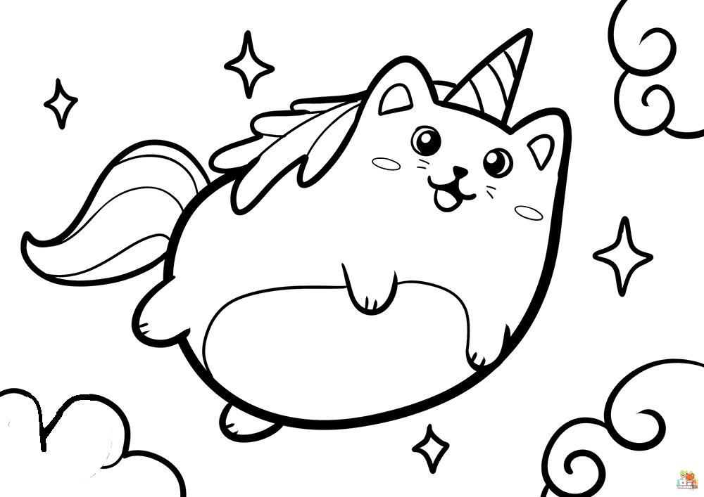 Unicorn Pusheen Coloring Pages 12