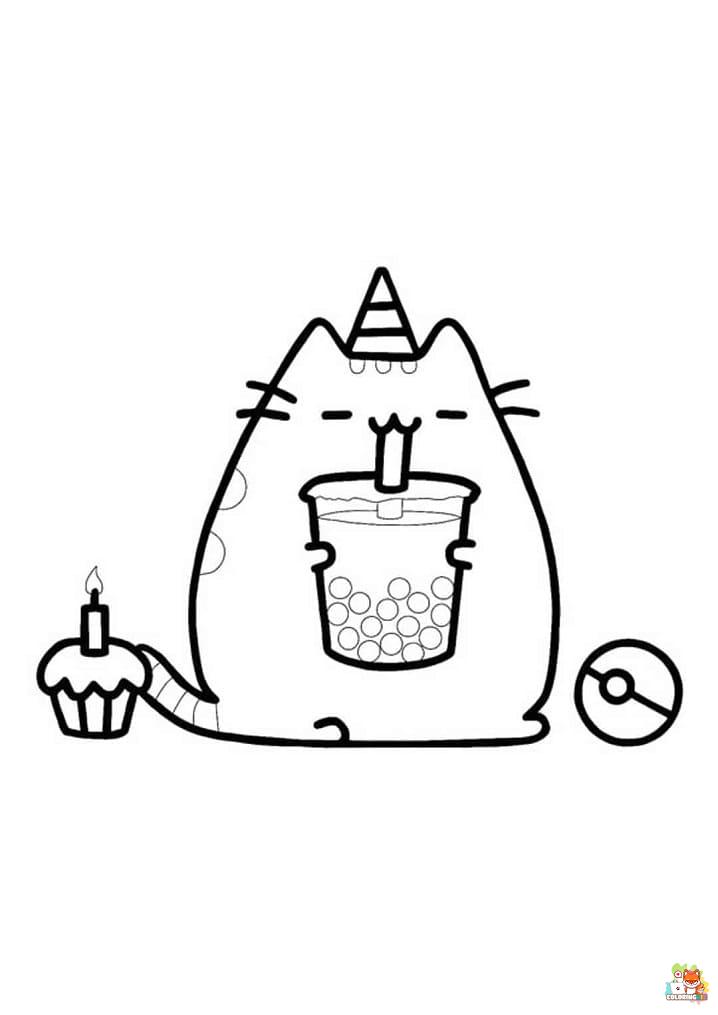 Unicorn Pusheen Coloring Pages 13