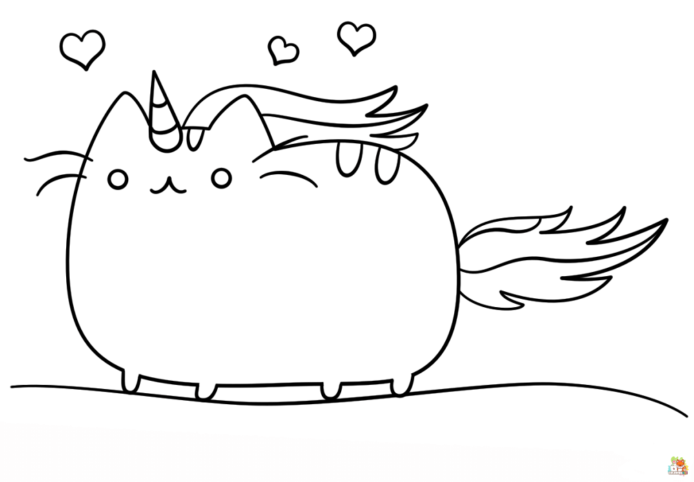 Unicorn Pusheen Coloring Pages 2