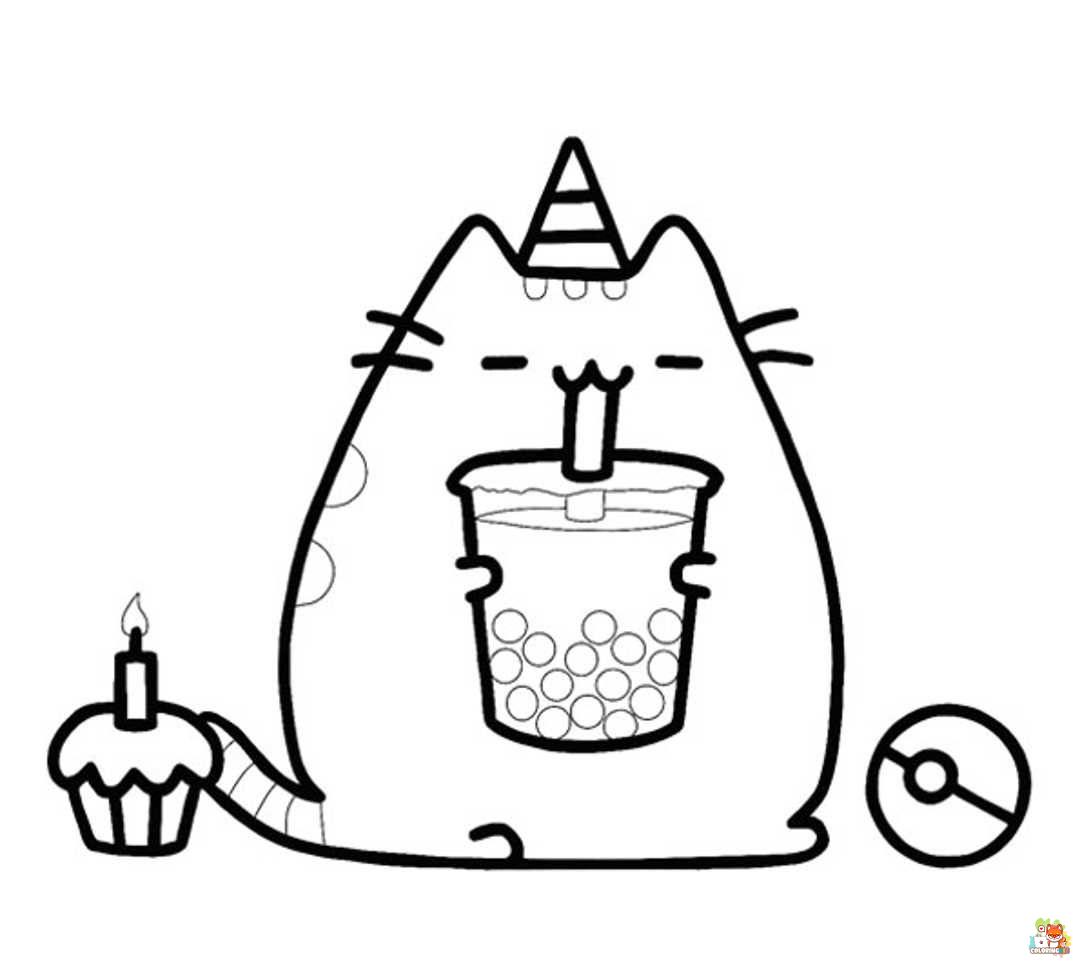Unicorn Pusheen Coloring Pages 4