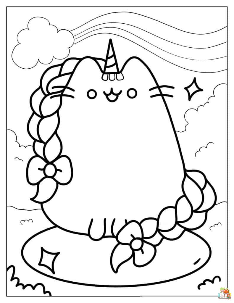 Unicorn Pusheen Coloring Pages 6