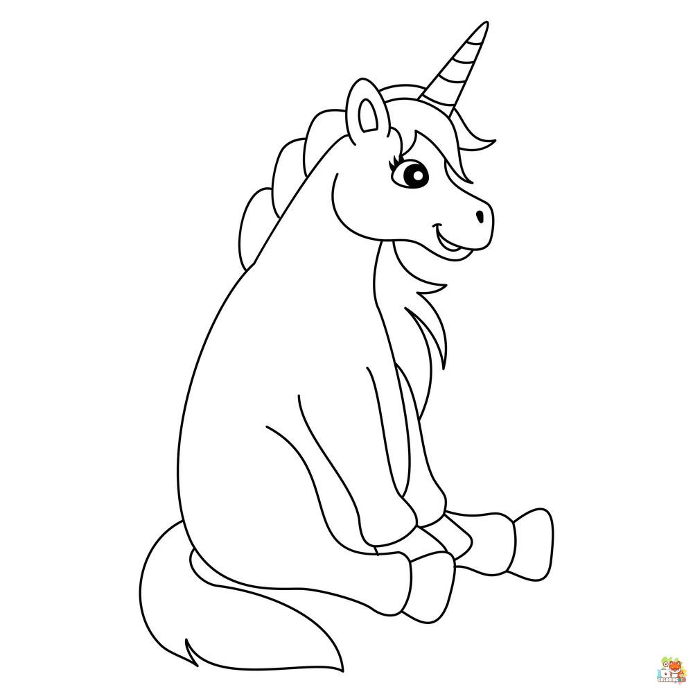 Unicorn Sitting Coloring Pages 11