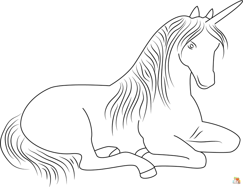 Unicorn Sitting Coloring Pages 2