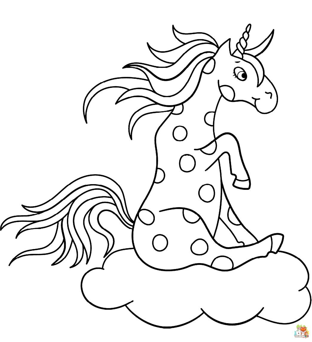 Unicorn Sitting Coloring Pages 3