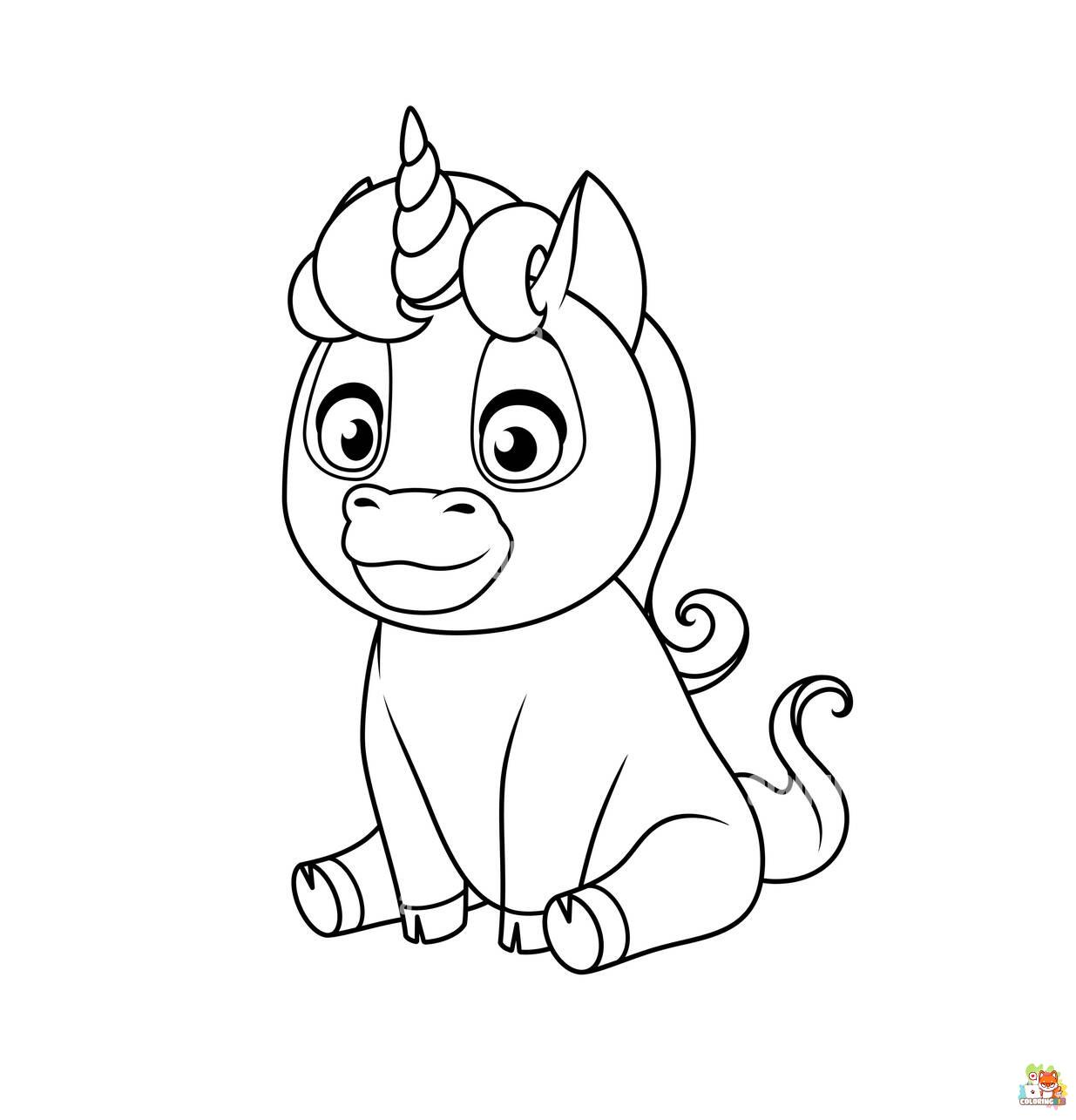 Unicorn Sitting Coloring Pages 6