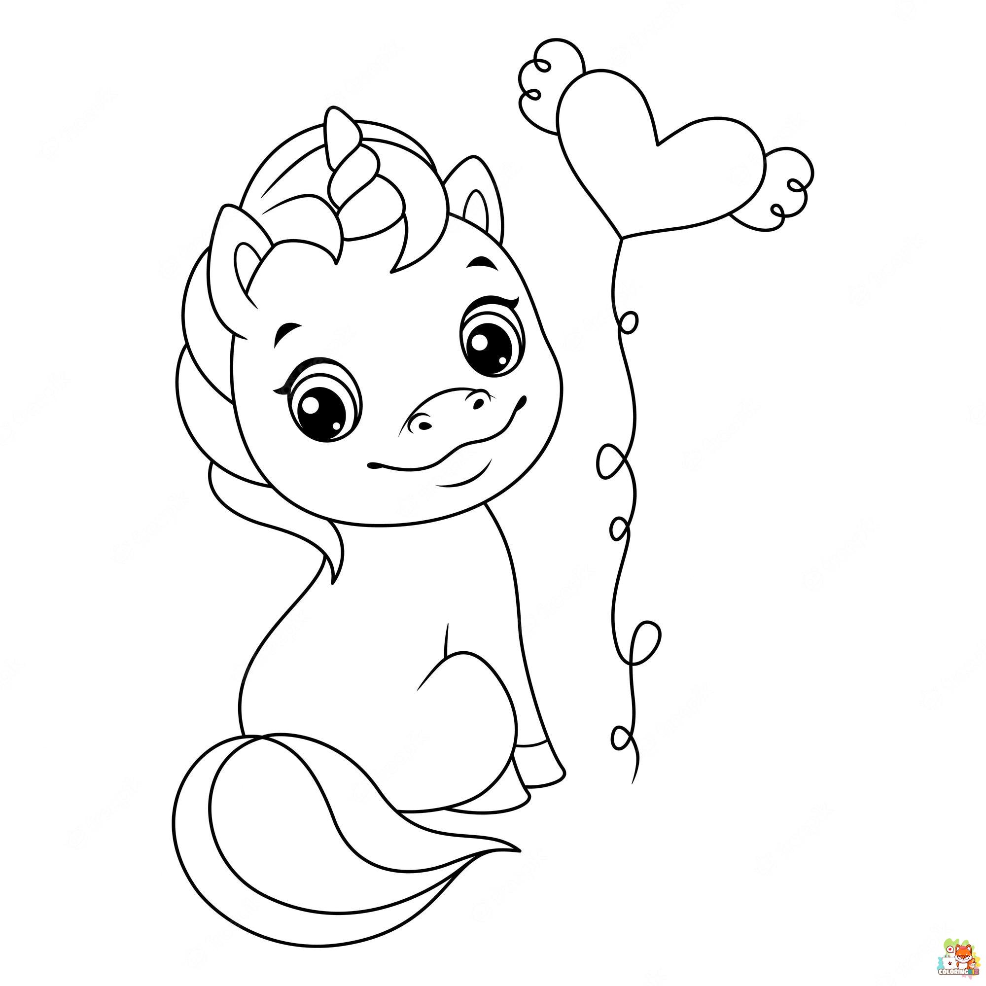 Unicorn Sitting Coloring Pages 8