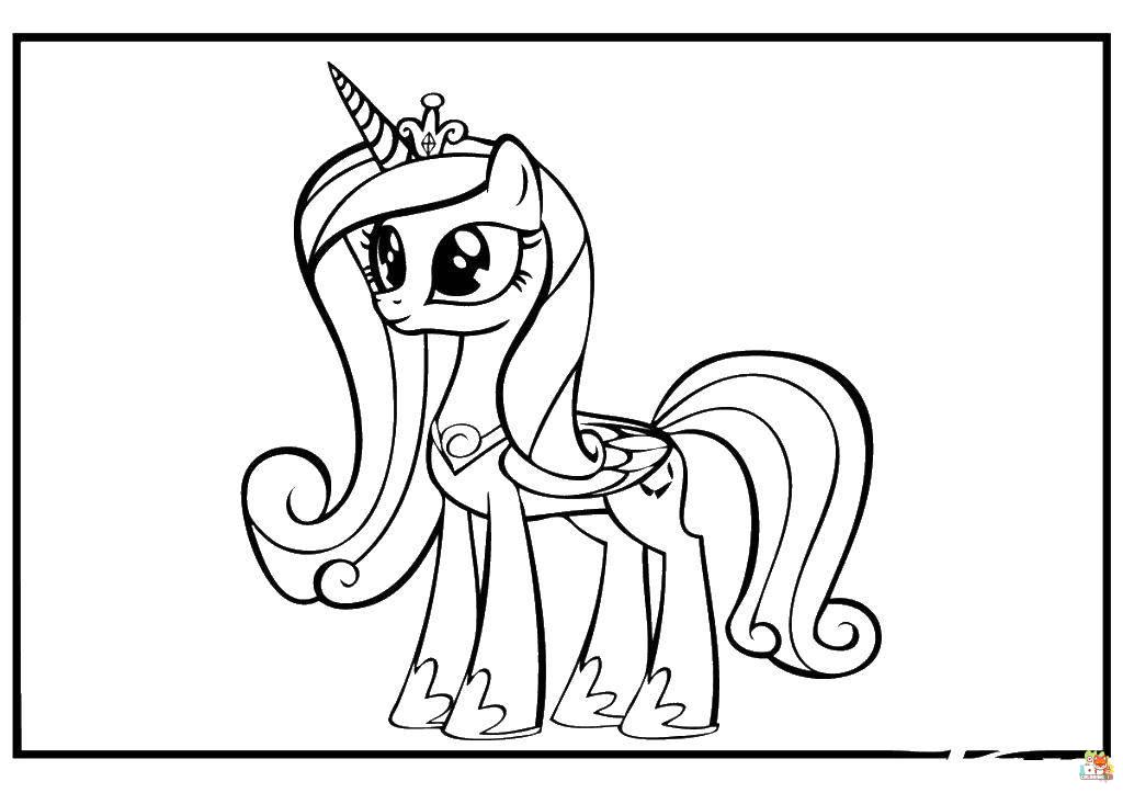 Unicorn Wearing Crown Coloring Pages 1