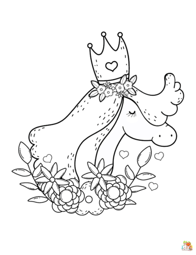 Unicorn Wearing Crown Coloring Pages 2