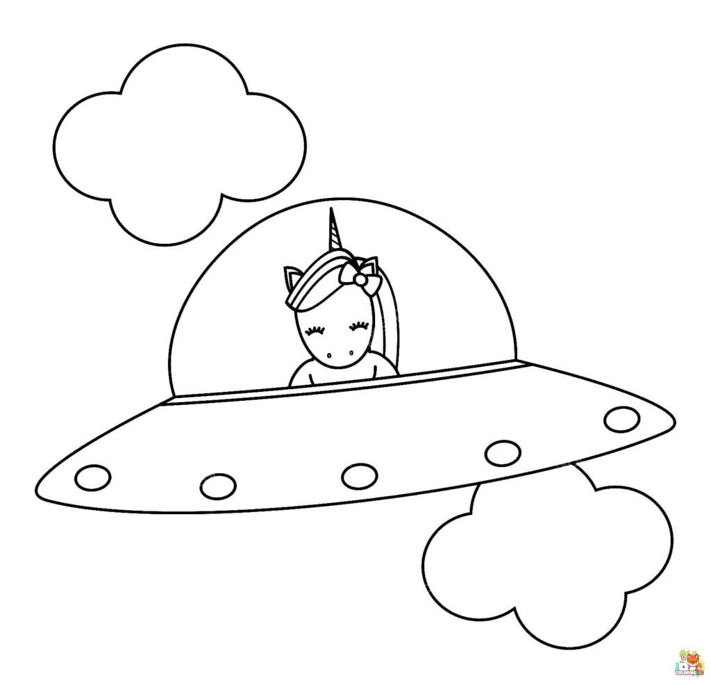 Unicorn With Rocket Coloring Pages 6