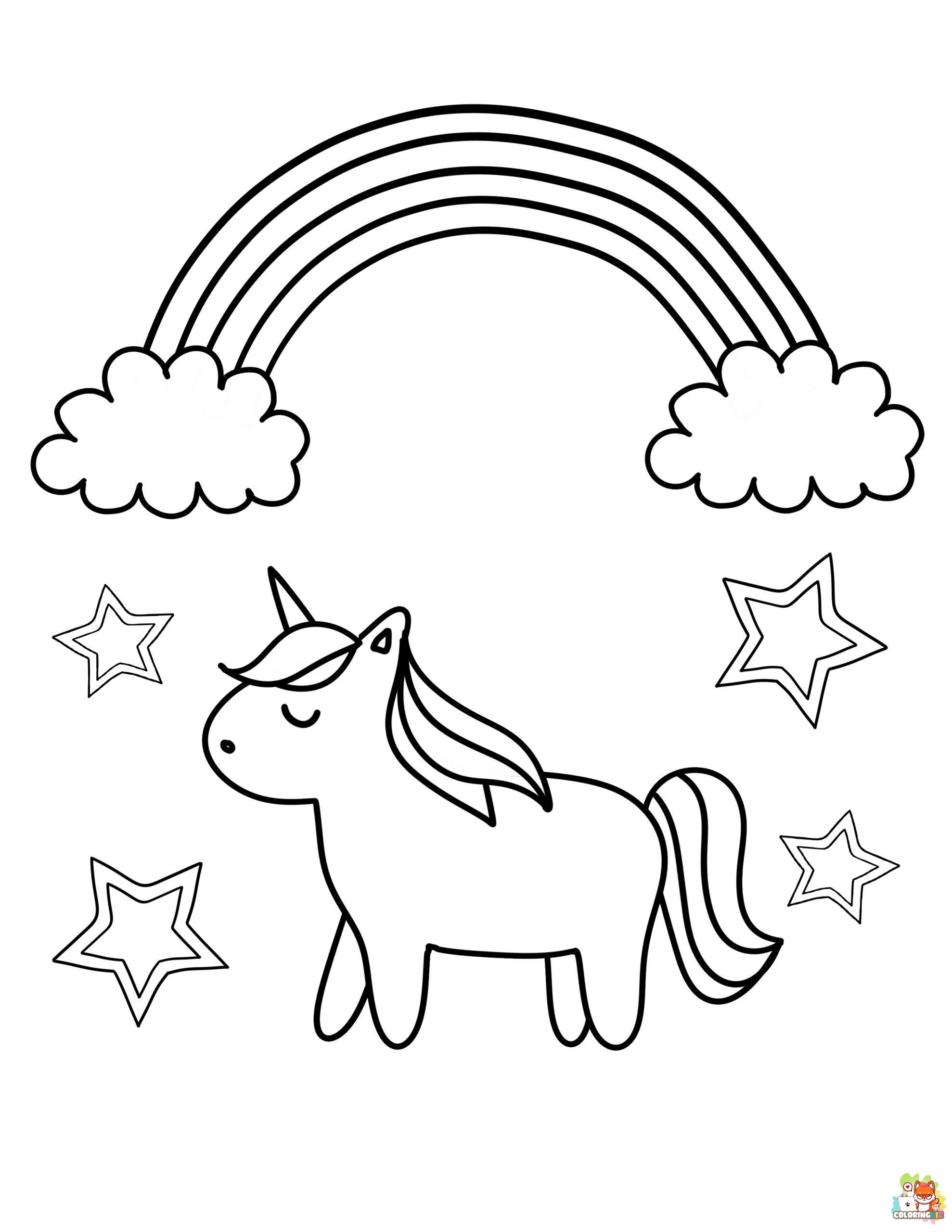 Unicorn With Stars Coloring Pages 13