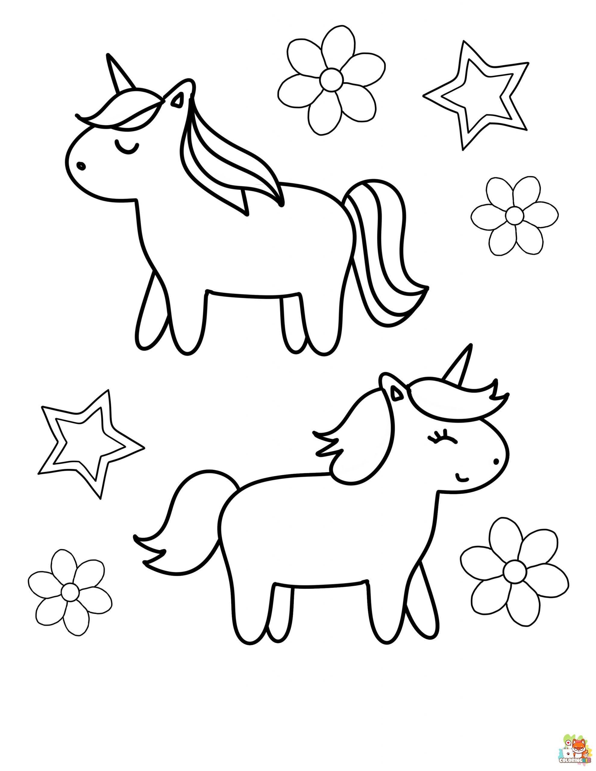 Unicorn With Stars Coloring Pages 14