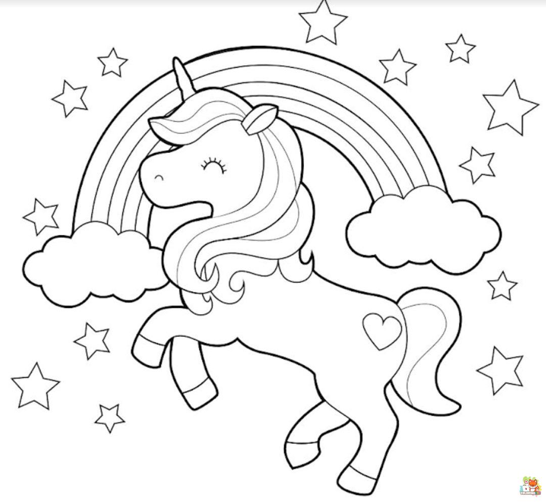 Unicorn With Stars Coloring Pages 6