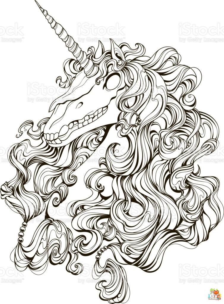 Unicorn Zentangle Coloring Pages 7