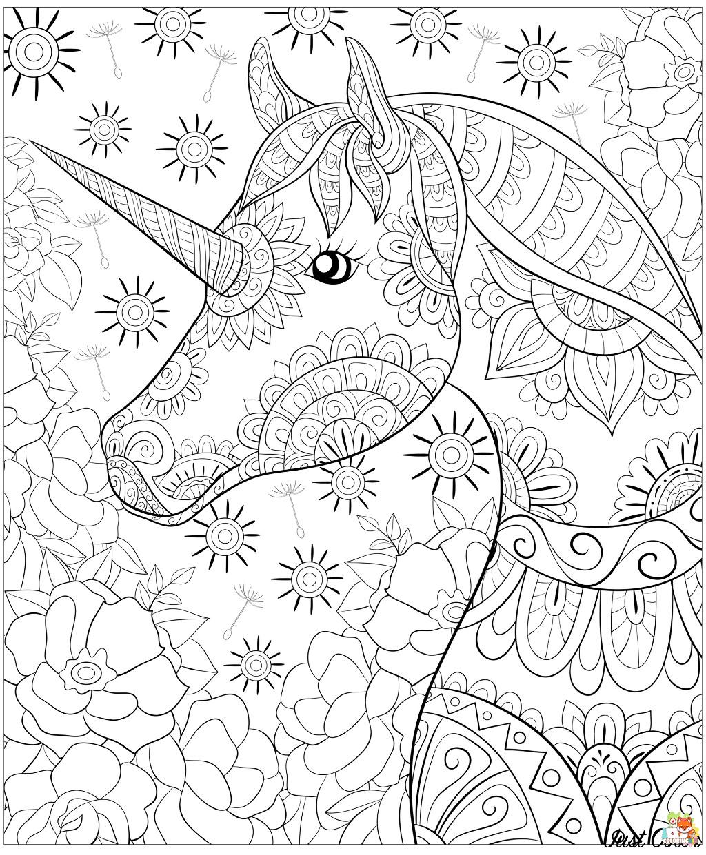 Unicorn Zentangle Coloring Pages 8