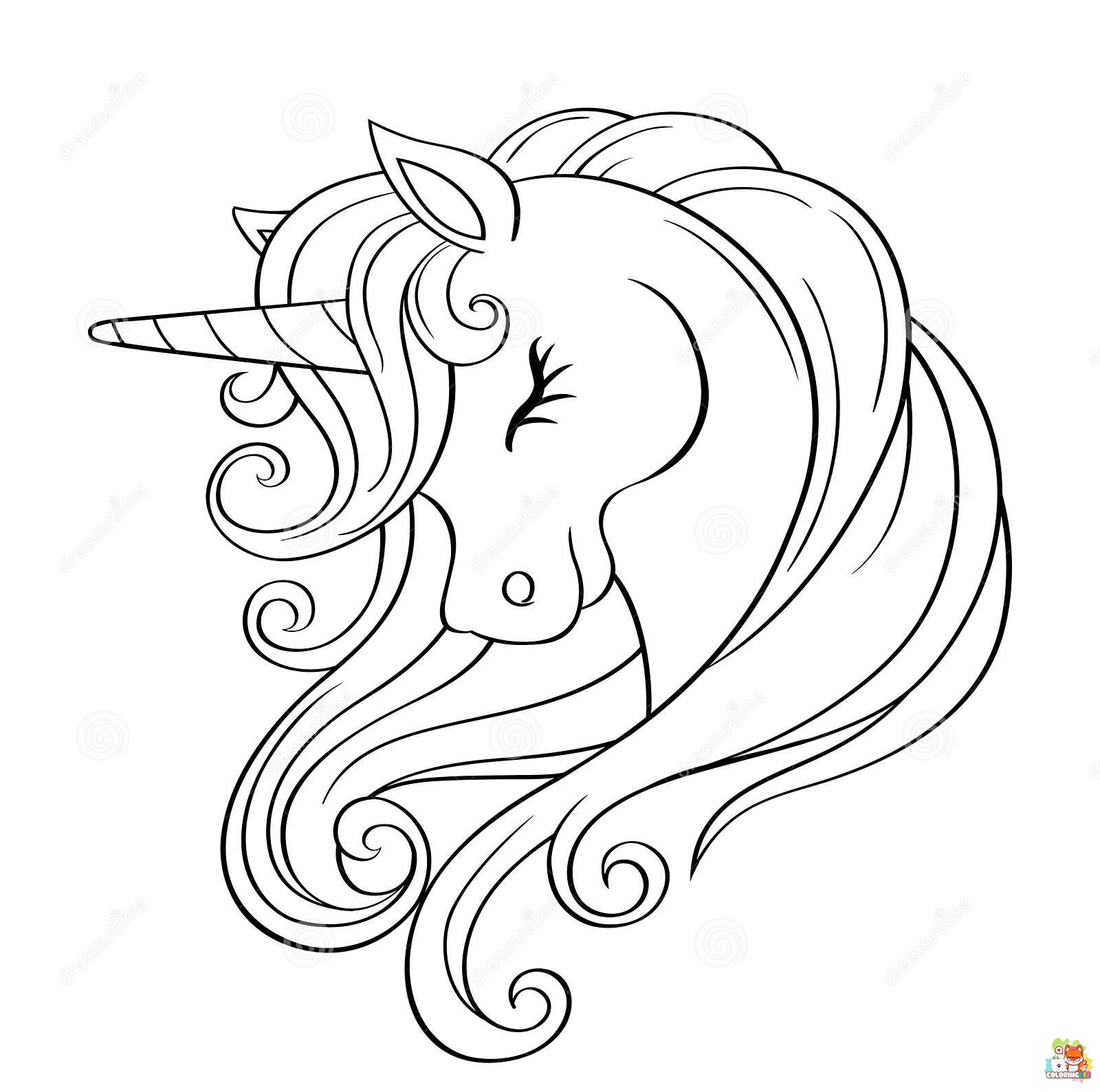 Unicorn head with rainbow coloring pages 5