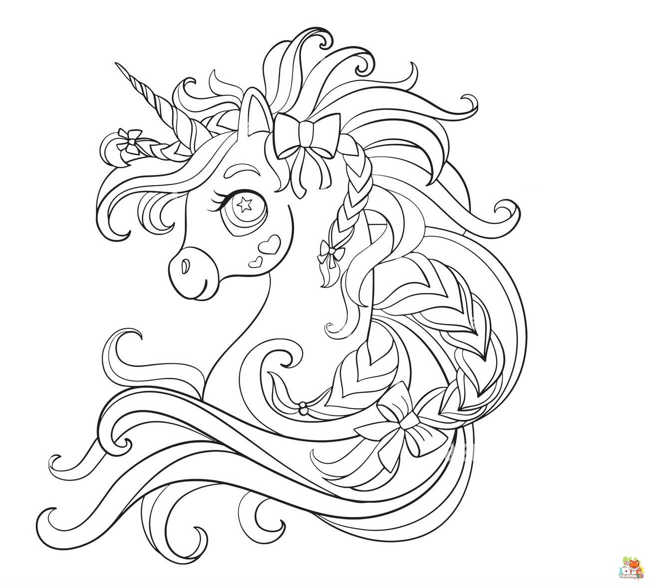 Unicorn head with rainbow coloring pages 6