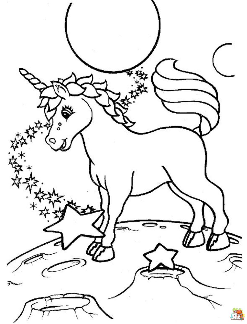 Unicorn in Lisa Frank Coloring Pages 1