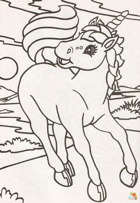 Unicorn in Lisa Frank Coloring Pages 3