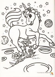 Unicorn in Lisa Frank Coloring Pages 7