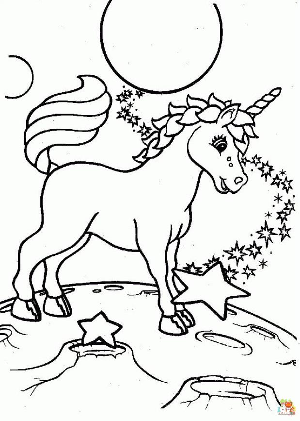 Unicorn in Lisa Frank Coloring Pages 8