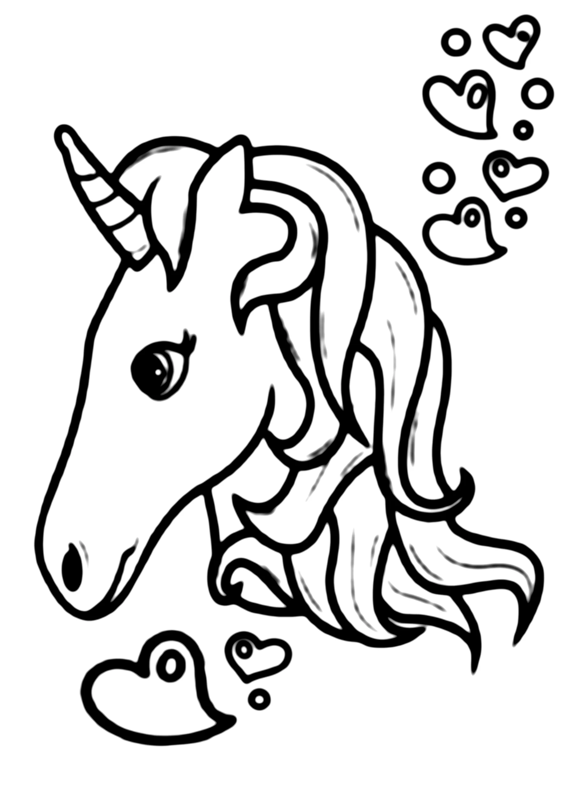 Unicorns Face Coloring Pages 1