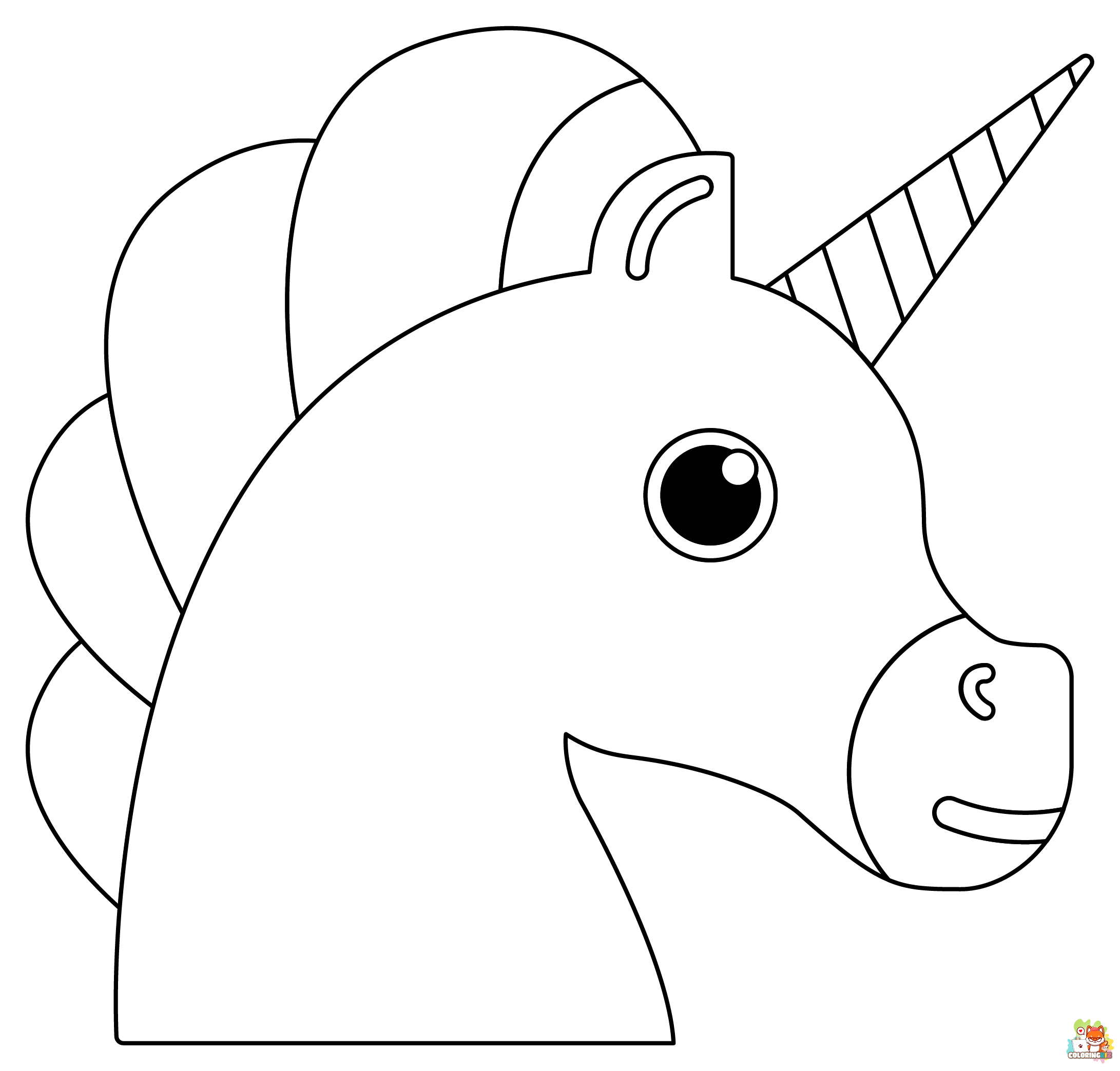 Unicorns Face Coloring Pages 4