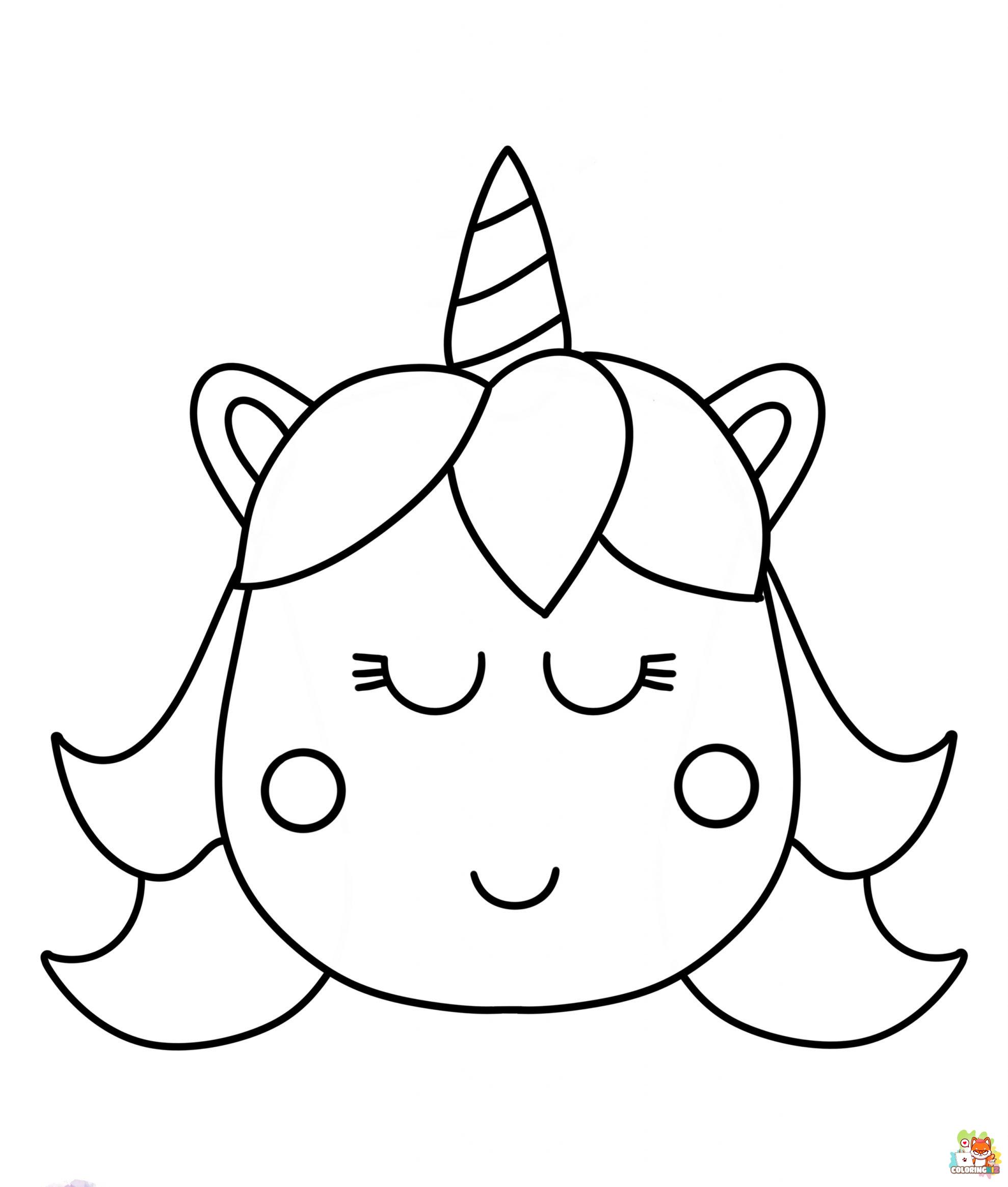 Unicorns Face Coloring Pages 5