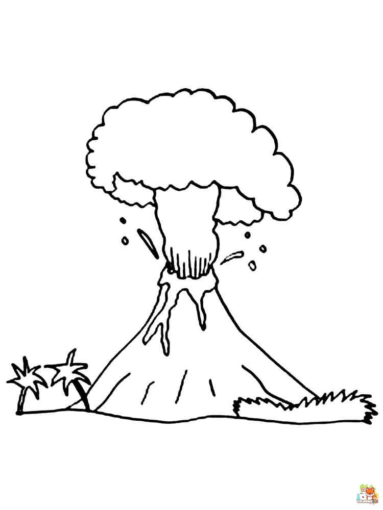 Volcano Coloring Pages easy 3